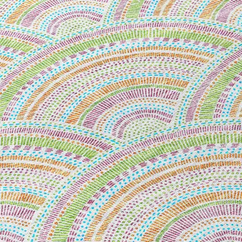 5' X 8' Pearl Orange And Purple Geometric Washable Indoor Outdoor Area Rug