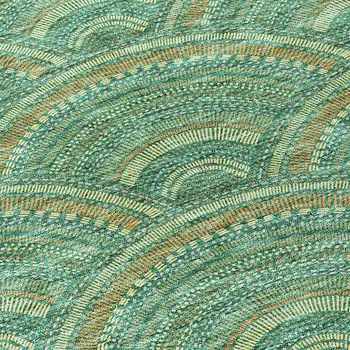 8' X 10' Sage Fern Green And Peach Geometric Washable Indoor Outdoor Area Rug