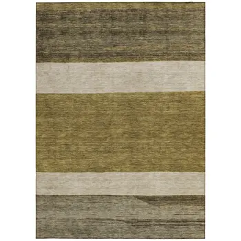 9' X 12' Coffee Ivory And Gray Abstract Washable Indoor Outdoor Area Rug