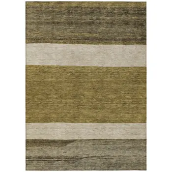 9' X 12' Coffee Ivory And Gray Abstract Washable Indoor Outdoor Area Rug