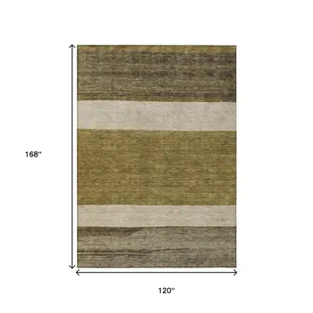 10' X 14' Coffee Ivory And Gray Abstract Washable Indoor Outdoor Area Rug