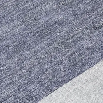8' Denim Blue Ivory And Gray Round Abstract Washable Indoor Outdoor Area Rug
