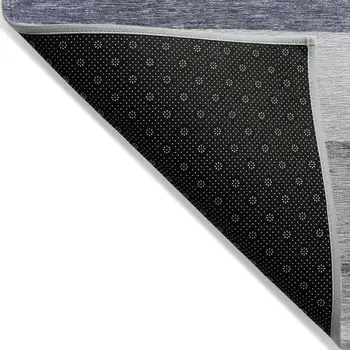10' X 14' Denim Blue Ivory And Gray Abstract Washable Indoor Outdoor Area Rug