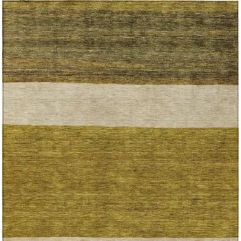 10' X 14' Gold Beige And Gray Abstract Washable Indoor Outdoor Area Rug