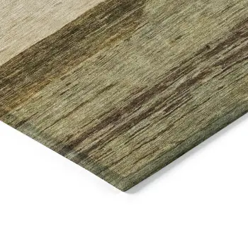 10' X 14' Gold Beige And Gray Abstract Washable Indoor Outdoor Area Rug