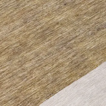 8' Brown Ivory And Blue Round Abstract Washable Indoor Outdoor Area Rug