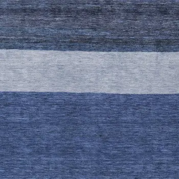 3' X 5' Navy Blue Sky Blue And Charcoal Abstract Washable Indoor Outdoor Area Rug