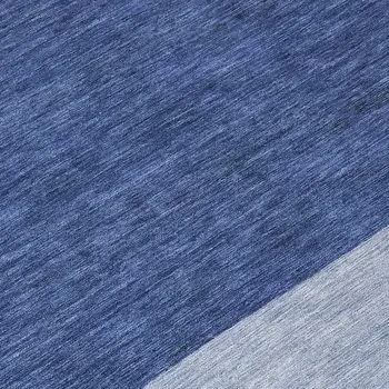 8' Navy Blue Sky Blue And Charcoal Round Abstract Washable Indoor Outdoor Area Rug