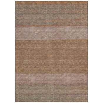 3' X 5' Salmon Rust And Taupe Abstract Washable Indoor Outdoor Area Rug