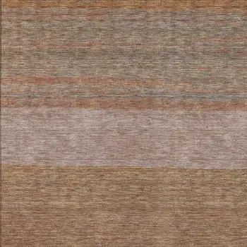 5' X 8' Salmon Rust And Taupe Abstract Washable Indoor Outdoor Area Rug