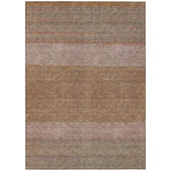 8' X 10' Salmon Rust And Taupe Abstract Washable Indoor Outdoor Area Rug