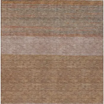 10' X 14' Salmon Rust And Taupe Abstract Washable Indoor Outdoor Area Rug