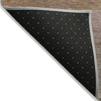 10' X 14' Salmon Rust And Taupe Abstract Washable Indoor Outdoor Area Rug