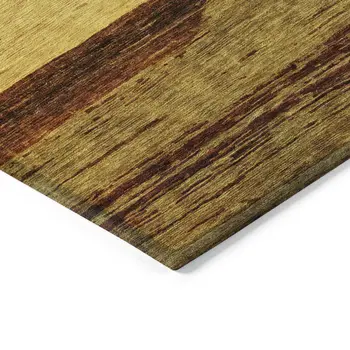 3' X 5' Terra Cotta Gold And Brown Abstract Washable Indoor Outdoor Area Rug