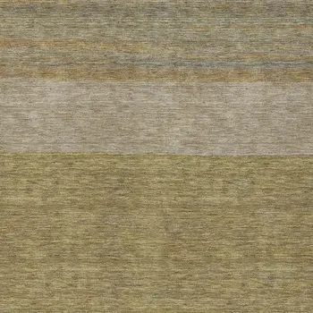 3' X 5' Wheat Gold And Gray Abstract Washable Indoor Outdoor Area Rug