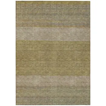 8' X 10' Wheat Gold And Gray Abstract Washable Indoor Outdoor Area Rug