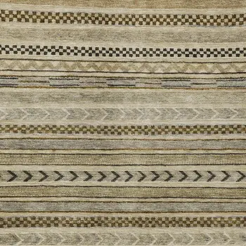 3' X 5' Chocolate And Taupe Striped Washable Indoor Outdoor Area Rug
