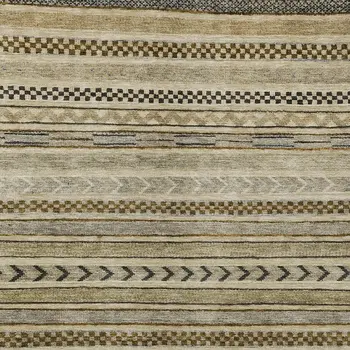 5' X 8' Chocolate And Taupe Striped Washable Indoor Outdoor Area Rug