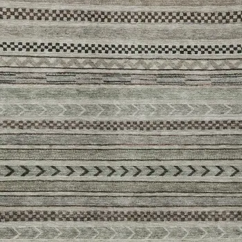 3' X 5' Taupe And Brown Striped Washable Indoor Outdoor Area Rug