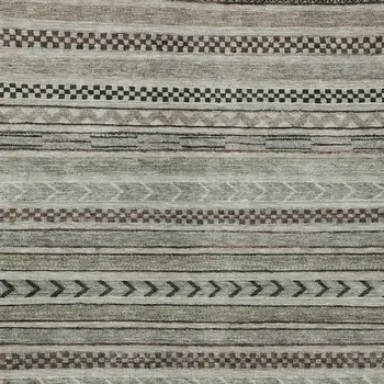 10' X 14' Taupe And Brown Striped Washable Indoor Outdoor Area Rug