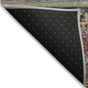 8' X 10' Rust Gray And Gold Tribal Washable Indoor Outdoor Area Rug