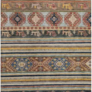 10' X 14' Rust Gray And Gold Tribal Washable Indoor Outdoor Area Rug