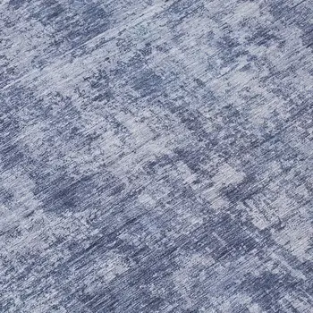 8' Blue And Ivory Round Abstract Washable Indoor Outdoor Area Rug