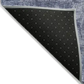 10' X 14' Blue And Ivory Abstract Washable Indoor Outdoor Area Rug