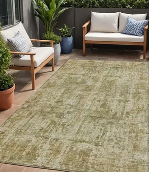 5' X 8' Taupe And Beige Abstract Washable Indoor Outdoor Area Rug