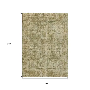 8' X 10' Taupe And Beige Abstract Washable Indoor Outdoor Area Rug