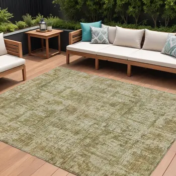 8' X 10' Taupe And Beige Abstract Washable Indoor Outdoor Area Rug