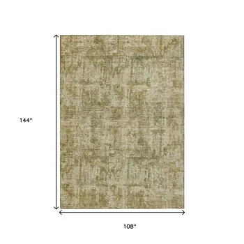 9' X 12' Taupe And Beige Abstract Washable Indoor Outdoor Area Rug