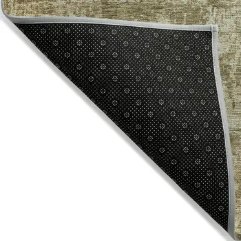 10' X 14' Taupe And Beige Abstract Washable Indoor Outdoor Area Rug
