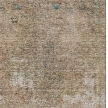10' X 14' Beige And Taupe Abstract Washable Indoor Outdoor Area Rug