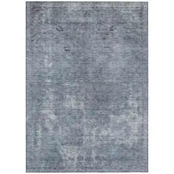 3' X 5' Blue And Gray Abstract Washable Indoor Outdoor Area Rug