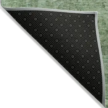 5' X 8' Sage And Mint Green Abstract Washable Indoor Outdoor Area Rug