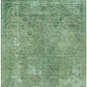 5' X 8' Sage And Mint Green Abstract Washable Indoor Outdoor Area Rug