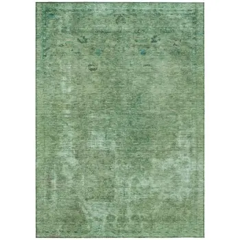 8' X 10' Sage And Mint Green Abstract Washable Indoor Outdoor Area Rug