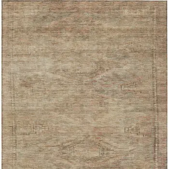 10' X 14' Beige And Taupe Aztec Washable Indoor Outdoor Area Rug