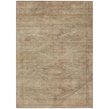 10' X 14' Beige And Taupe Aztec Washable Indoor Outdoor Area Rug