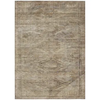 8' X 10' Brown And Taupe Aztec Washable Indoor Outdoor Area Rug