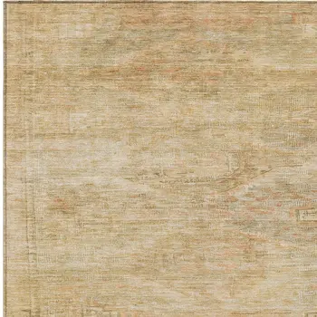 10' X 14' Linen And Wheat Aztec Washable Indoor Outdoor Area Rug