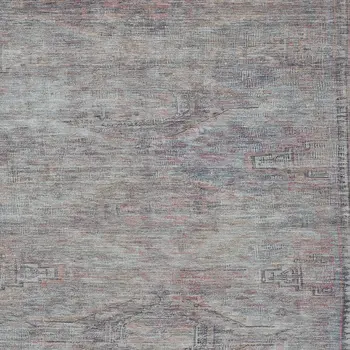 3' X 5' Pewter And Gray Aztec Washable Indoor Outdoor Area Rug