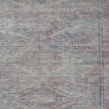9' X 12' Pewter And Gray Aztec Washable Indoor Outdoor Area Rug