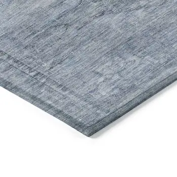 9' X 12' Sky Blue And Gray Aztec Washable Indoor Outdoor Area Rug