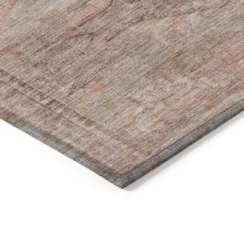 3' X 5' Salmon And Copper Aztec Washable Indoor Outdoor Area Rug