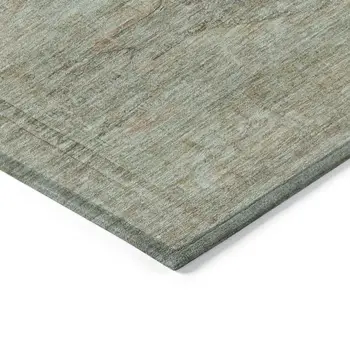 9' X 12' Teal Blue And Sage Aztec Washable Indoor Outdoor Area Rug