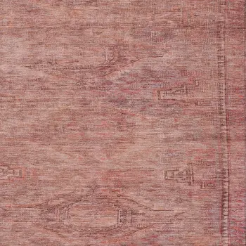 8' X 10' Terra Cotta And Salmon Aztec Washable Indoor Outdoor Area Rug