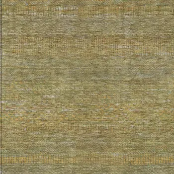 5' X 8' Sage And Gold Striped Washable Indoor Outdoor Area Rug