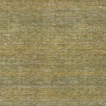 10' X 14' Sage And Gold Striped Washable Indoor Outdoor Area Rug